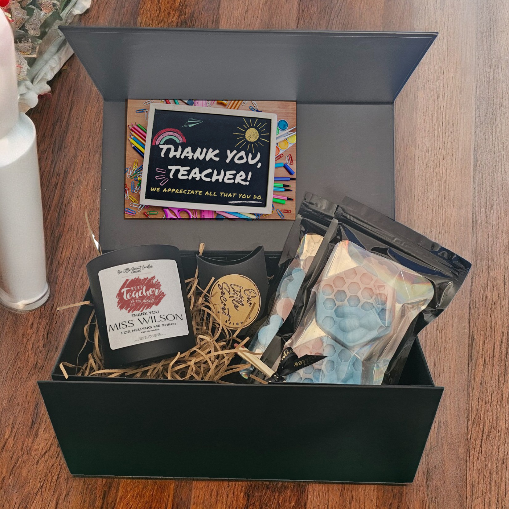 Grateful Teacher Gift Box - Candle & Wax Melts Set