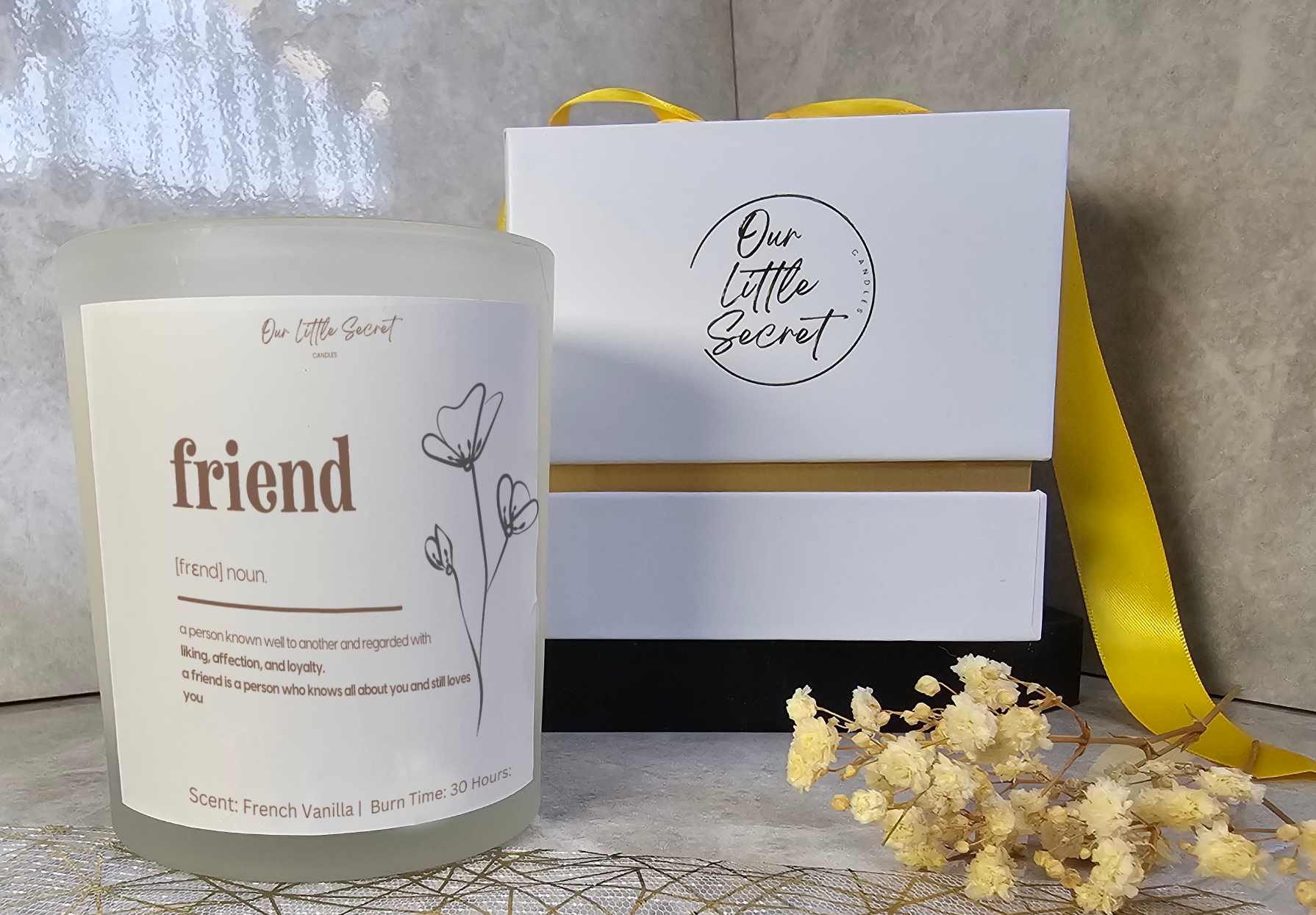 Friendship Candle Jar - White