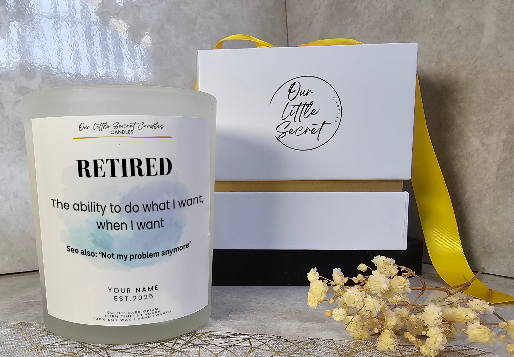 Celebrate New Beginnings with Our Retirement Candle: A Warm Send-Off to a Well-Earned Rest - White